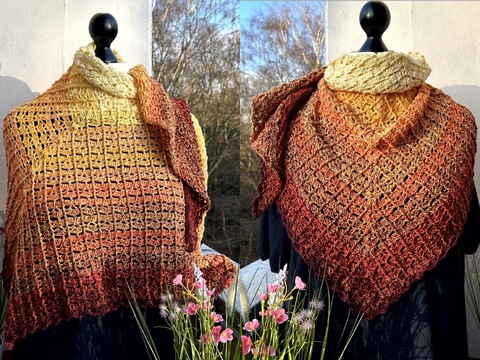 Mad Snowdrop - Häkelanleitung symmetrisches Dreieckstuch