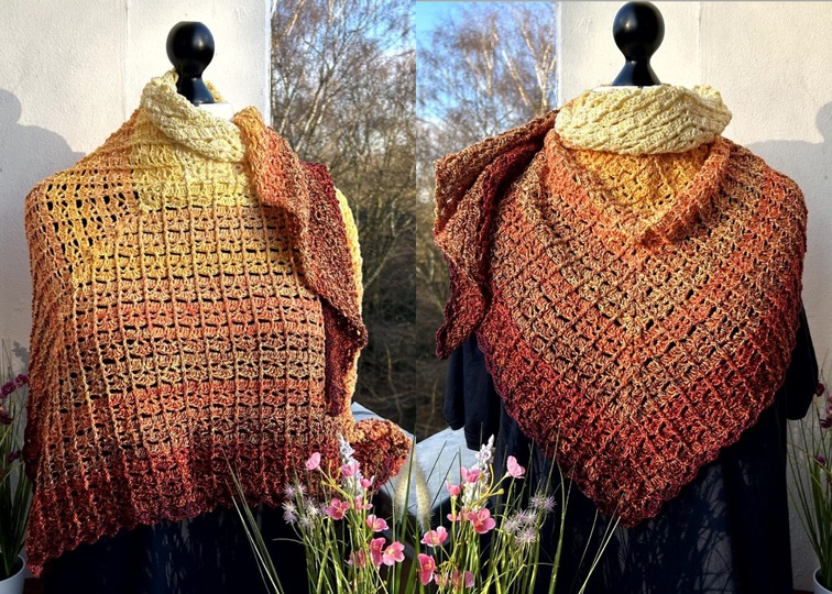 Mad Snowdrop - Häkelanleitung symmetrisches Dreieckstuch