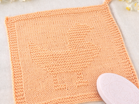 Knitting Pattern for a Chicken Washcloth - Dishcloth