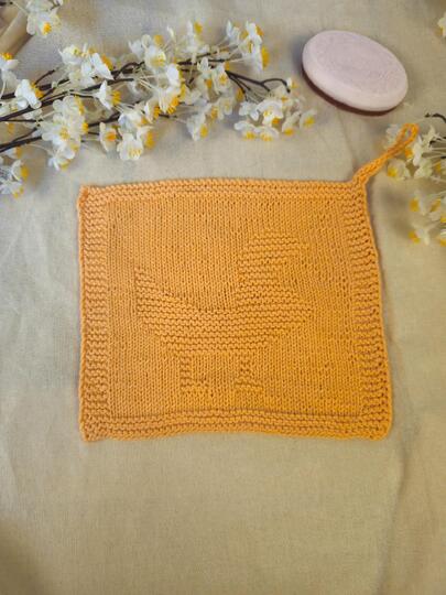 Knitting Pattern for a Chicken Washcloth - Dishcloth