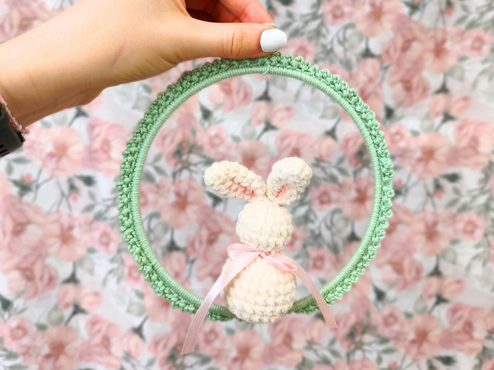Häkelanleitung Oster Dekokranz mit Hase