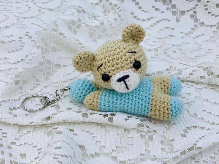 "Pocket Friend" Teddy Bear Keychain with Ball