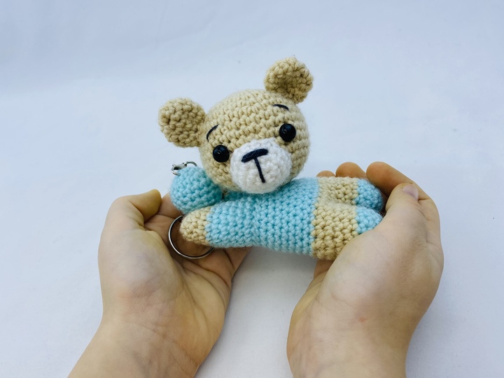 "Pocket Friend" Teddy Bear Keychain with Ball