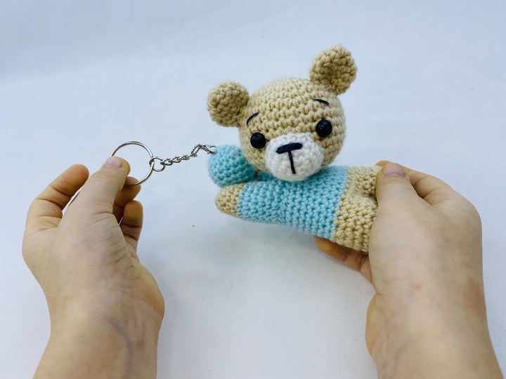 "Pocket Friend" Teddy Bear Keychain with Ball