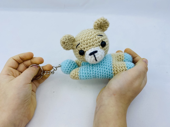 "Pocket Friend" Teddy Bear Keychain with Ball