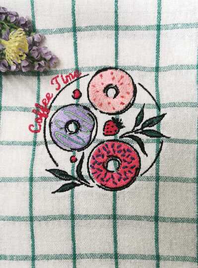 Stickdatei - Coffee Time - Donuts - Küche - Kaffee - 2 Größen