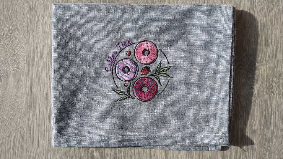 Stickdatei - Coffee Time - Donuts - Küche - Kaffee - 2 Größen