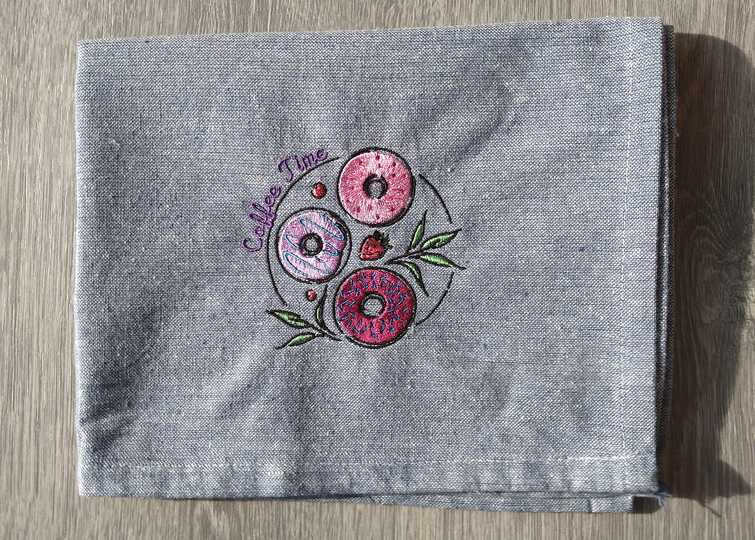 Stickdatei - Coffee Time - Donuts - Küche - Kaffee - 2 Größen