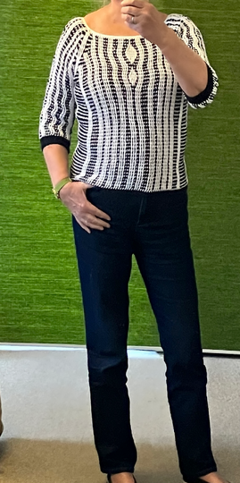 Weiß + Schwarz RVO-Shirt tailliert- Häkelanleitung