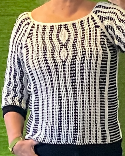 Weiß + Schwarz RVO-Shirt tailliert- Häkelanleitung