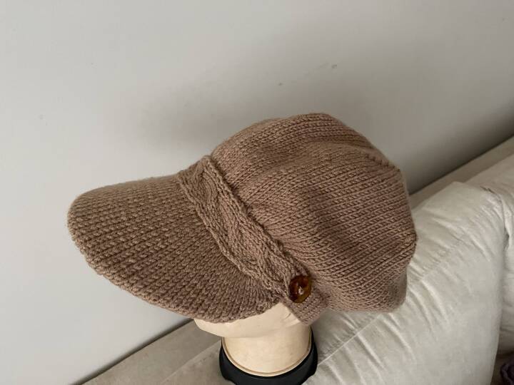 Knitting Pattern Visor Hat: Cozy Cable Knit Beanie