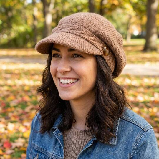 Knitting Pattern Visor Hat: Cozy Cable Knit Beanie