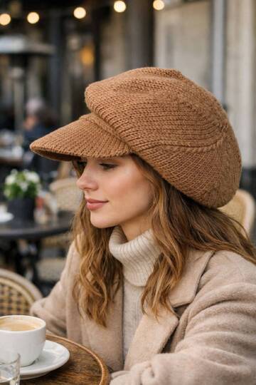 Knitting Pattern Visor Hat: Cozy Cable Knit Beanie