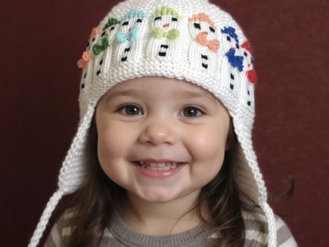 Knit Cable Snowman Earflap Hat Pattern