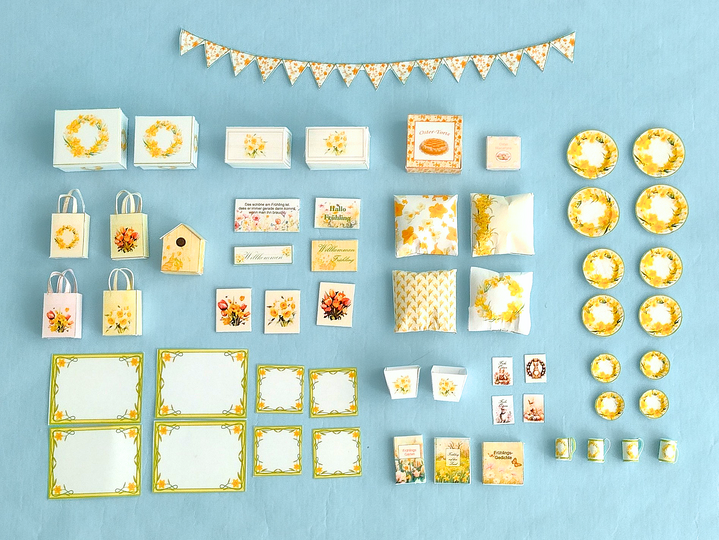 Bastelbögen Frühlings-Miniaturen (1:12)