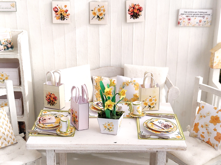 Bastelbögen Frühlings-Miniaturen (1:12)