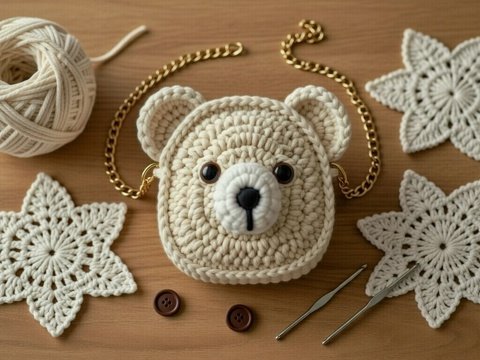 Crochet Bear Bag Pattern PDF + Video Tutorial (ENGLISH ONLY)