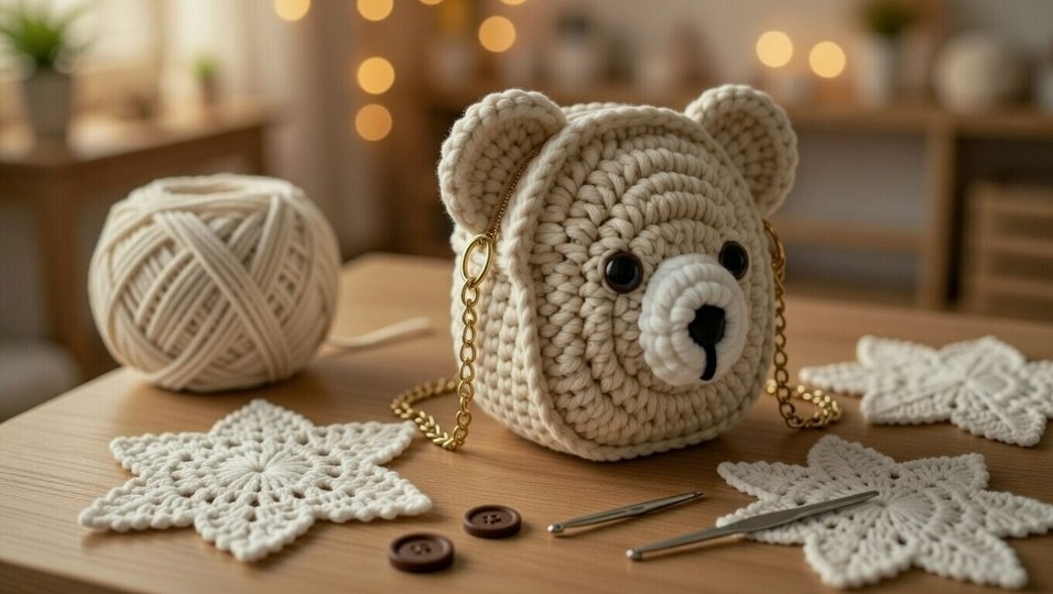 Crochet Bear Bag Pattern PDF + Video Tutorial (ENGLISH ONLY)