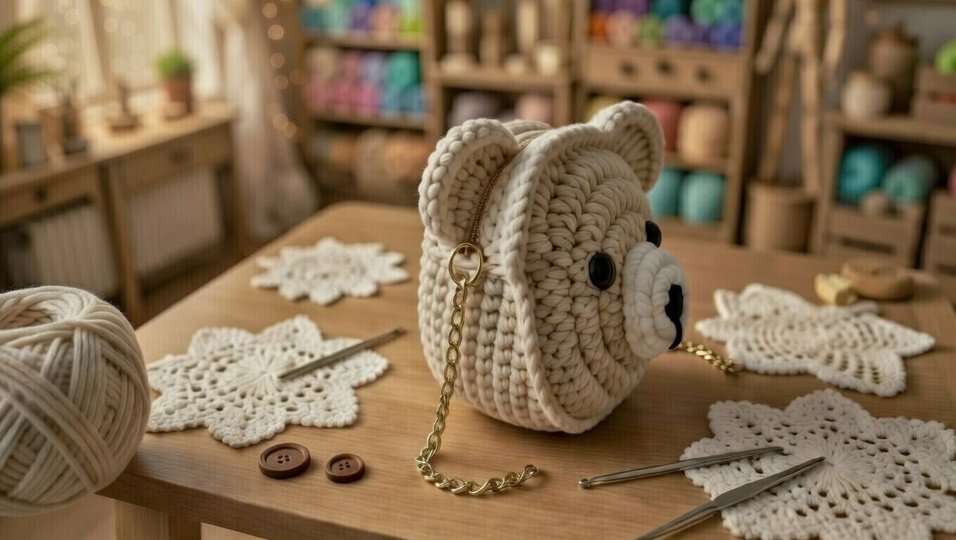 Crochet Bear Bag Pattern PDF + Video Tutorial (ENGLISH ONLY)