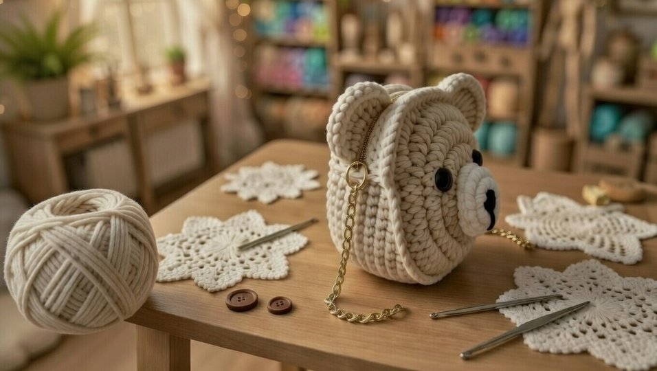 Crochet Bear Bag Pattern PDF + Video Tutorial (ENGLISH ONLY)