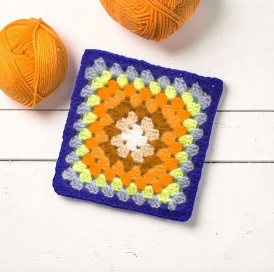Kaleidoscope Mandala Granny Square Pattern - Mosaic Crochet Cup Coaster