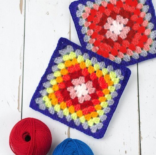 Kaleidoscope Mandala Granny Square Pattern - Mosaic Crochet Cup Coaster