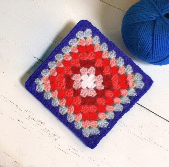 Kaleidoscope Mandala Granny Square Pattern - Mosaic Crochet Cup Coaster