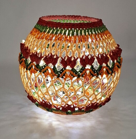 Häkelanleitung Blütenkugel & Mandala, Lampion mit Blüten, Tischdeko