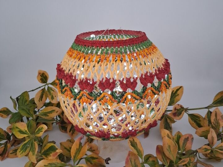 Häkelanleitung Blütenkugel & Mandala, Lampion mit Blüten, Tischdeko