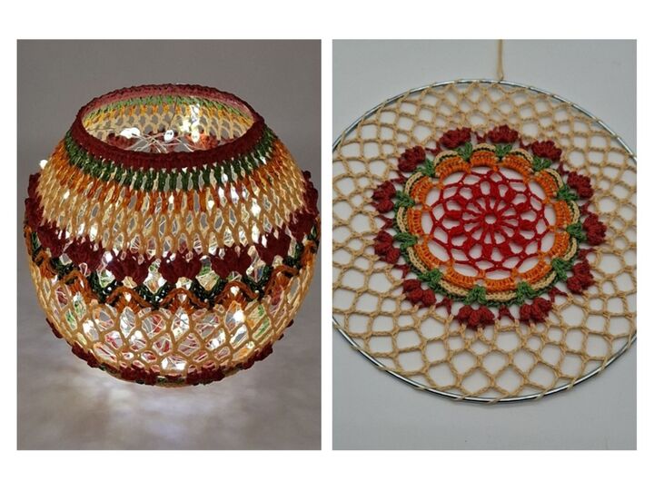 Häkelanleitung Blütenkugel & Mandala, Lampion mit Blüten, Tischdeko