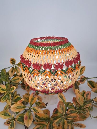 Häkelanleitung Blütenkugel & Mandala, Lampion mit Blüten, Tischdeko