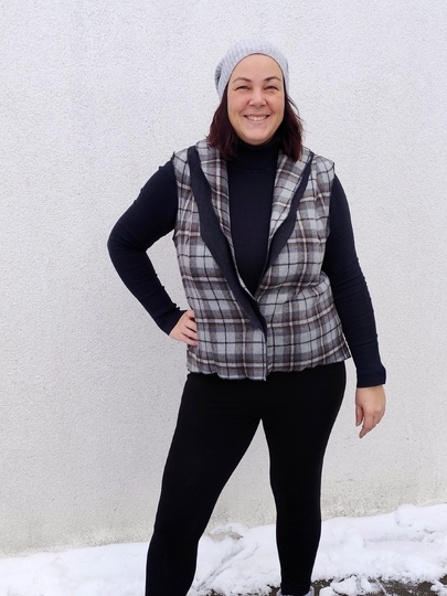 Kalmia Vest with Double Wave Shawl Collar