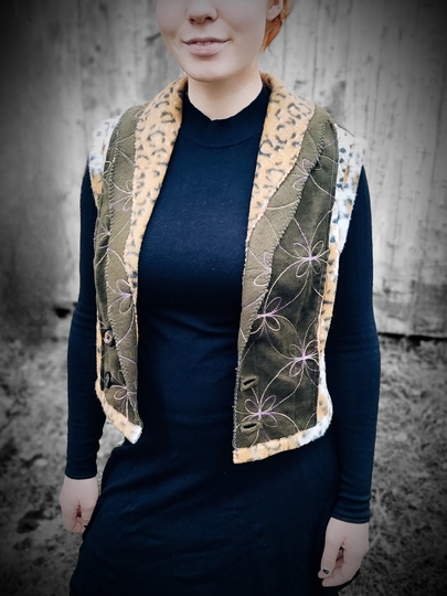 Kalmia Vest with Double Wave Shawl Collar