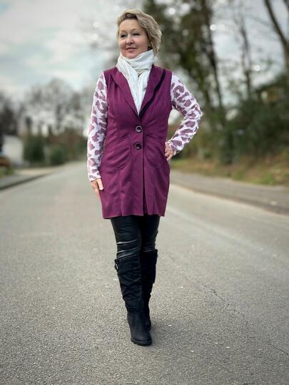 Kalmia Vest with Double Wave Shawl Collar