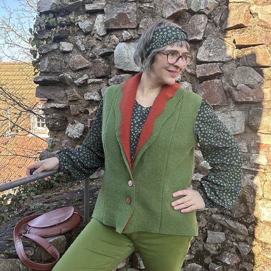 Kalmia Vest with Double Wave Shawl Collar