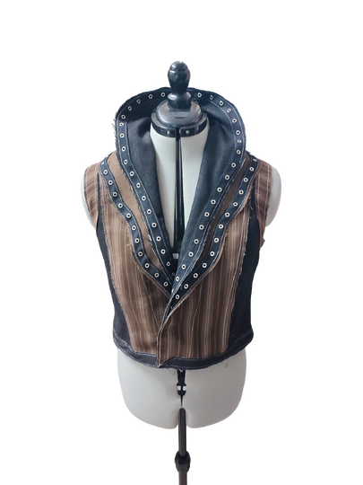 Kalmia Vest with Double Wave Shawl Collar