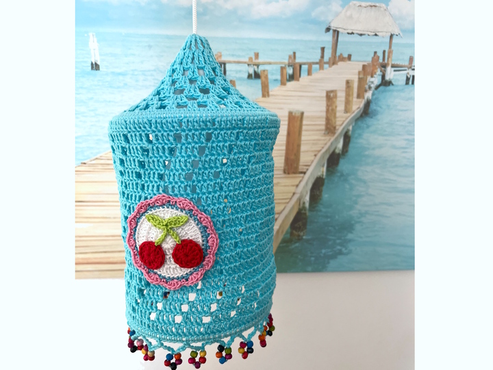 Crochet Pattern Boho Lamp Zaggy, Crochet Lantern for pull lights,  2 sizes