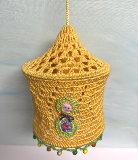 Häkelanleitung Boho Lampion "Zaggy", gehäkelte Laternen in 2 Größen PDF