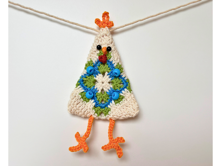 Granny Hühner, Girlande, Osterstrauss Anhänger, Huhn häkeln, Osterdeko