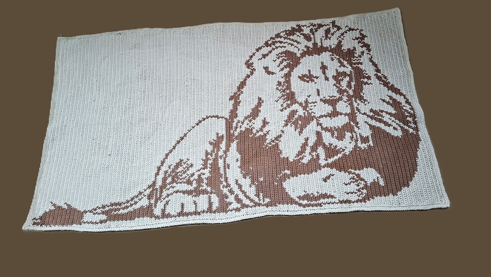 Teppich /Bettvorleger Löwe Häkelanleitung Tapestry Technik