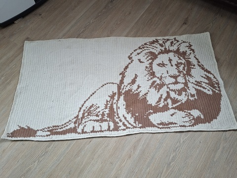 Teppich /Bettvorleger Löwe Häkelanleitung Tapestry Technik