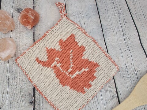 Autumn Pot Holder in Double-Face Knitting Technique inkl. Tutorial