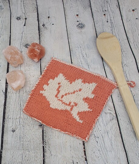 Autumn Pot Holder in Double-Face Knitting Technique inkl. Tutorial