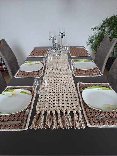 Häkelanleitung Tischläufer und Platzsets im Set