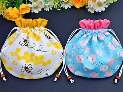 Everyday Organizer Pouch – Lined Drawstring Bag Sewing Pattern PDF