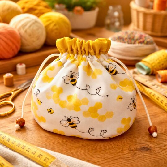 Everyday Organizer Pouch – Lined Drawstring Bag Sewing Pattern PDF