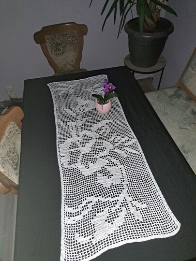 Tischläufer Hibiskus Häkelanleitung