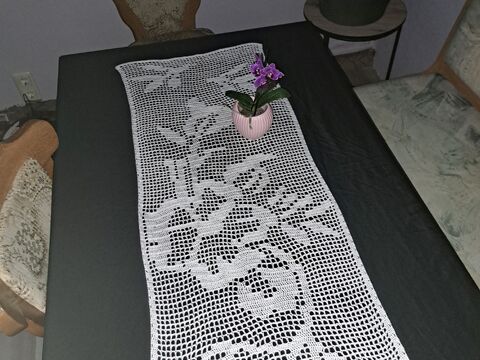 Tischläufer Hibiskus Häkelanleitung