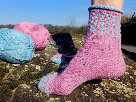 Socken 2026 - März: Fixe Quicky Ferse "Rabbit" Hebemaschen-Muster,4-fach