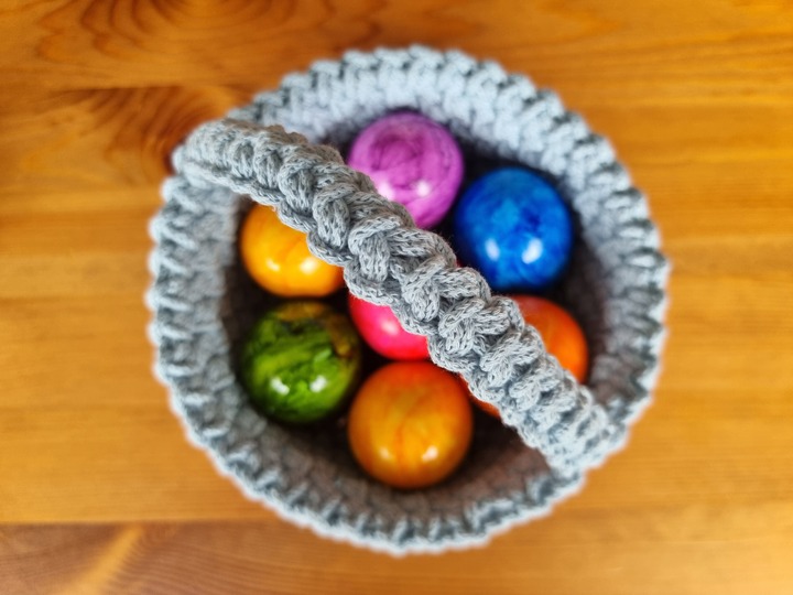 Osterkorb & Utensilo häkeln Anleitung PDF modernes Osterkörbchen mit Henkel